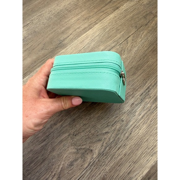 Mallory Travel Jewelry Case – Turquoise Compact Organizer w/ Ring Slots - Picture 6 of 9
